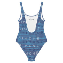 Load image into Gallery viewer, &#39;Simone Swim&#39; Stamp One-Piece Swimsuit - Blue&#39;s Clues
