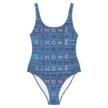 Load image into Gallery viewer, &#39;Simone Swim&#39; Stamp One-Piece Swimsuit - Blue&#39;s Clues
